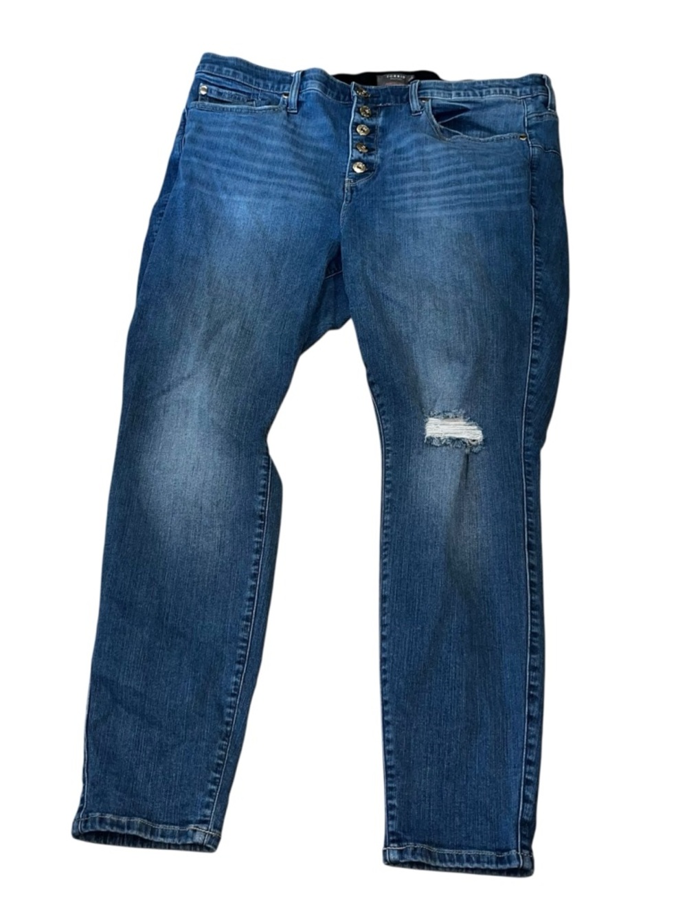 Torrid button fly blue denim stretch jeans 22
